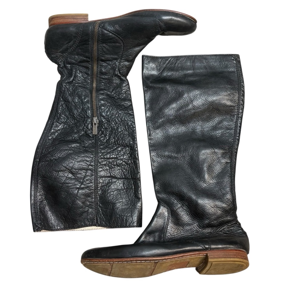 Frye Jillian pull on riding Boots Black Leather Women's size 8.5